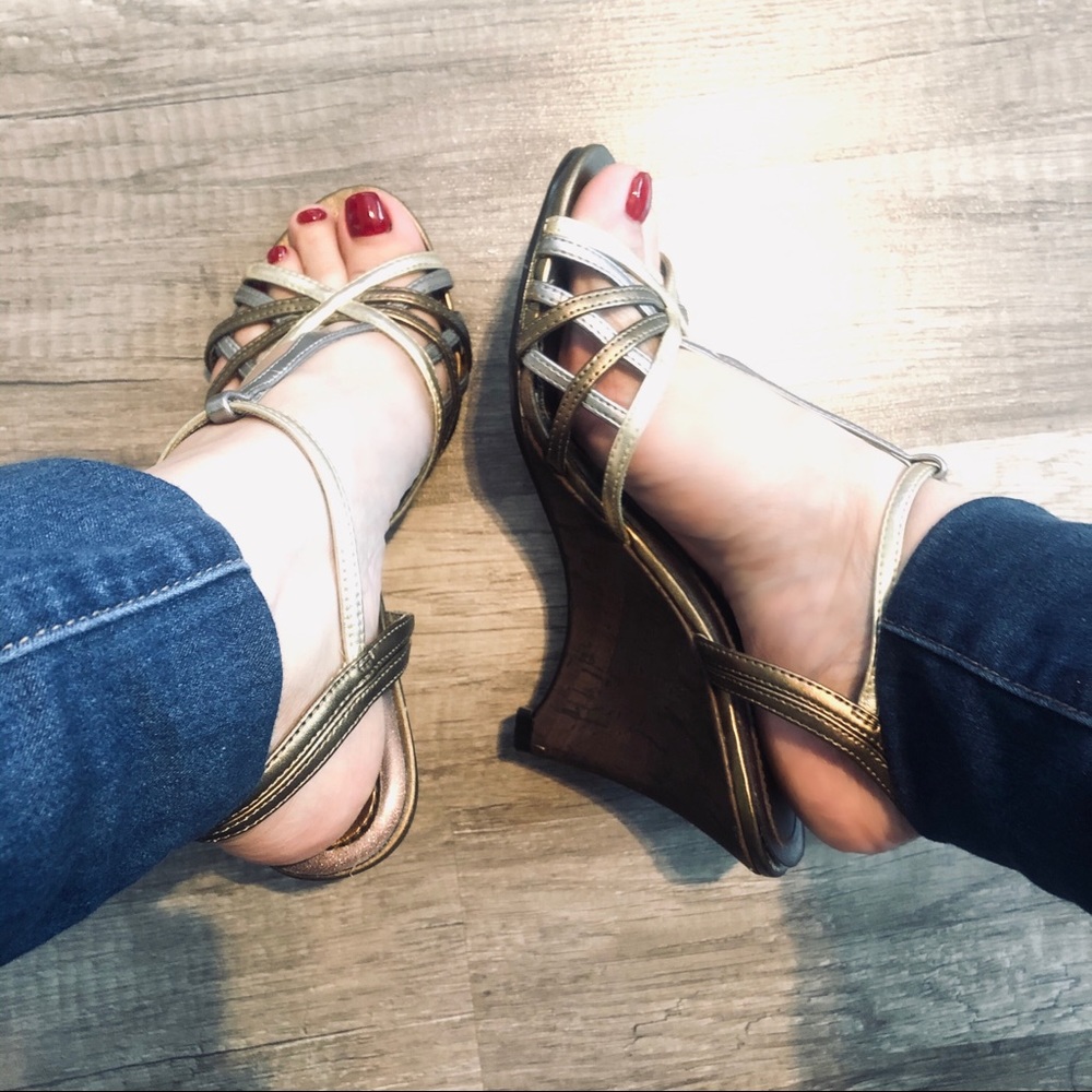 COPY - Gladiator metallic Wedge Sandal